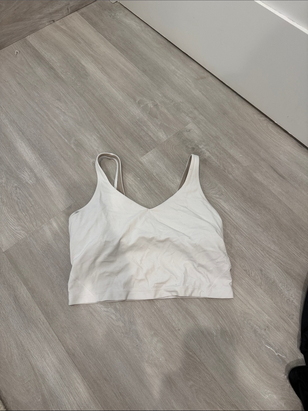 lululemon athletica White V-Neck Cropped Tank